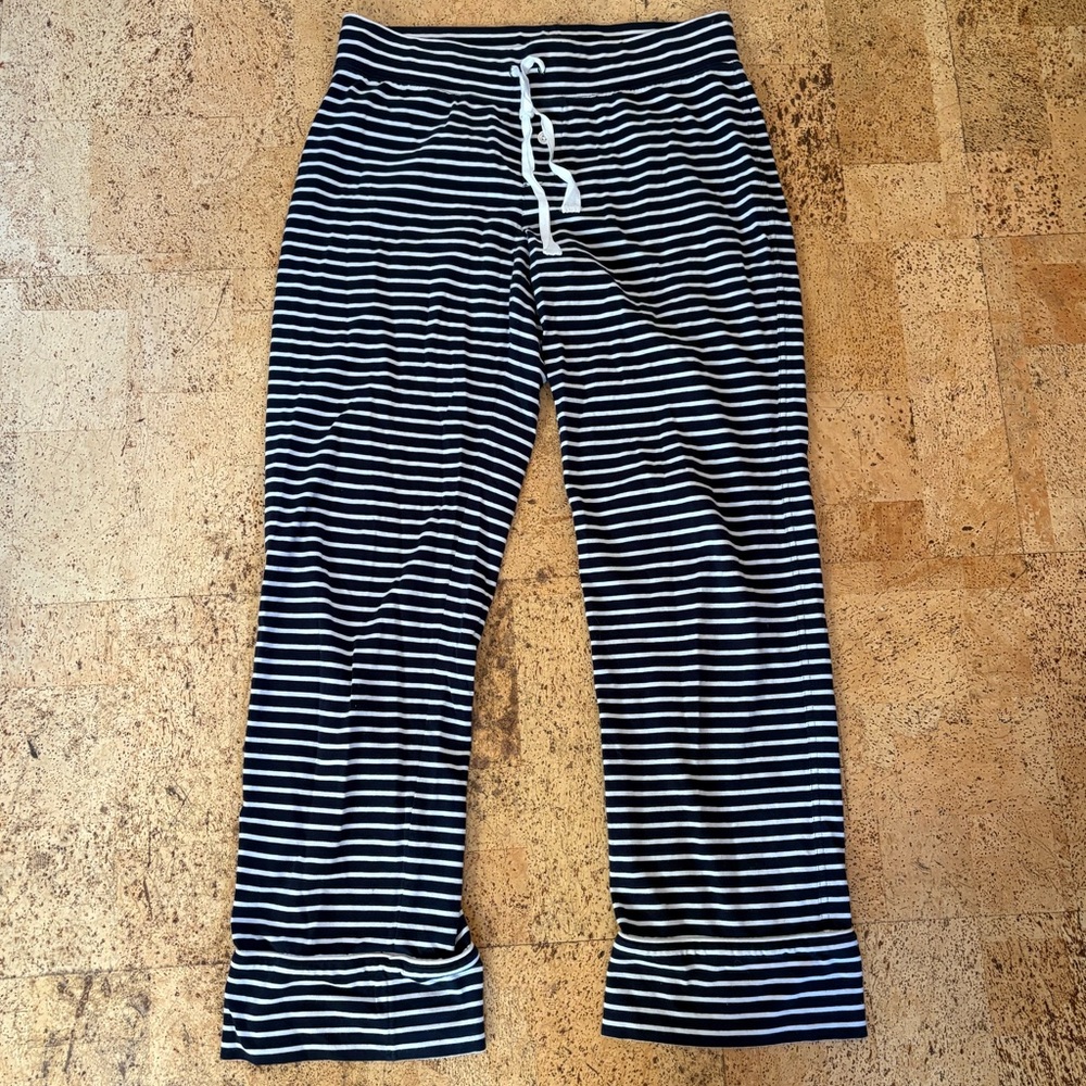 J. Crew Pajama/Lounge pants with black and White Stripes